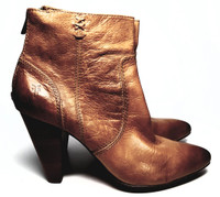 Frye Camel-Colored Very Soft Leather Pointed Toe "Regina Heel Bootie" - Size US 8M - New