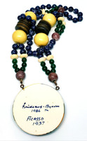 Bynum Frideaux Artisan Picasso Stone and Ceramic Statement Necklace - Vintage 1980s One-of-a-Kind  