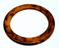 Bakelite Marbleized Butterscotch Flat Disc Bangle Bracelet - Vintage