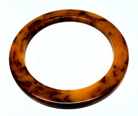 Bakelite Marbleized Butterscotch Flat Disc Bangle Bracelet - Vintage