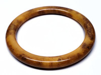 Bakelite Marbled Dulce de Leche Bubble Bangle Bracelet - Vintage