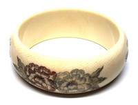 Bakelite Cream and Country Bubble Bangle Bracelet - Vintage