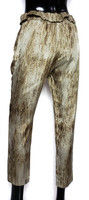 Of Two Minds Silk Mocha and Cream Snakeskin Print Slacks - Size Medium - New