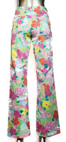 Lilly Pulitzer Colorful Tropical Scene High-Waist Bell Bottom Slacks - Size 2 - Vintage