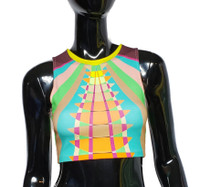 Mara Hoffman "Bey" Ponte Beams Yellow Sleeveless Halter Top - Size XS - New