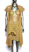Lilly Pulitzer "Driscoll" Two-Piece Pink Salmon Green Trees Wrap Dress - Size 10 - Rare Set