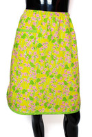 Lilly Pulitzer "The Lilly" 1960s Signature Print Bumble Gum Pink Petals High-Waist A-Line MOD Skort - Size Small - Vintage 1960s