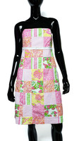 Lilly Pulitzer "Bowen" Strapless Pink Patchwork Dress - Size  10