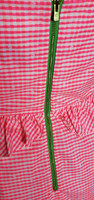 Lilly Pulitzer Gingham Neon Pink "lilly" Signature Ruffled Waist Strapless Dress - Size 4