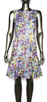 Betsey Johnson Colorful Floral Eyelet Bodycon Fishtail Dress - Size 4