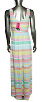 Lilly Pulitzer "Sloan" Lazy Days Stripe Fluorescent Jersey Maxi Dress - Size Small - New 