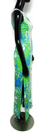 Lilly Pulitzer Ariel Blue and Apple Green Ribbed Lion Face Sleeveless Maxi Dress - Size 0  - New