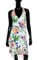 Tommy Bahama Colorful Cross Back Floral Sleeveless Dress - Size M - New