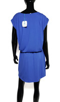 Tori Richard Blue Blouson Cinch Waist Dress - Size L - New