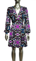 1. STATE Purple Abstract Cinch Waist A-Line Mini Dress - Size XS - New