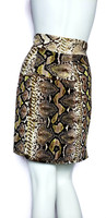 Just Cavalli High-Waist Big Pleat Snake Print Skirt - Size XS - New