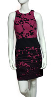 4.Collective Color Block Black Plum Sleeveless Pencil Dress - Size 4 - New