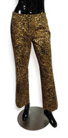 CAMBIO "Dawn" Leopard Print Sateen Slacks - Size US 8 - Vintage 1990s Deadstock