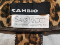 CAMBIO "Dawn" Leopard Print Sateen Slacks - Size US 8 - Vintage 1990s Deadstock