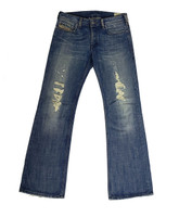 Diesel Industry "Zatiny" Distressed Thigh Button Fly Jeans - Size  W28 L30 