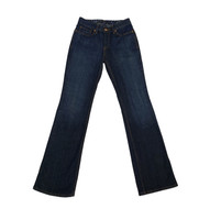 Levi's "Perfect Waist Boot Cut 525" High-Waist Slim Fit Dark Indigo Floral Waistband Jeans - Size 4M 