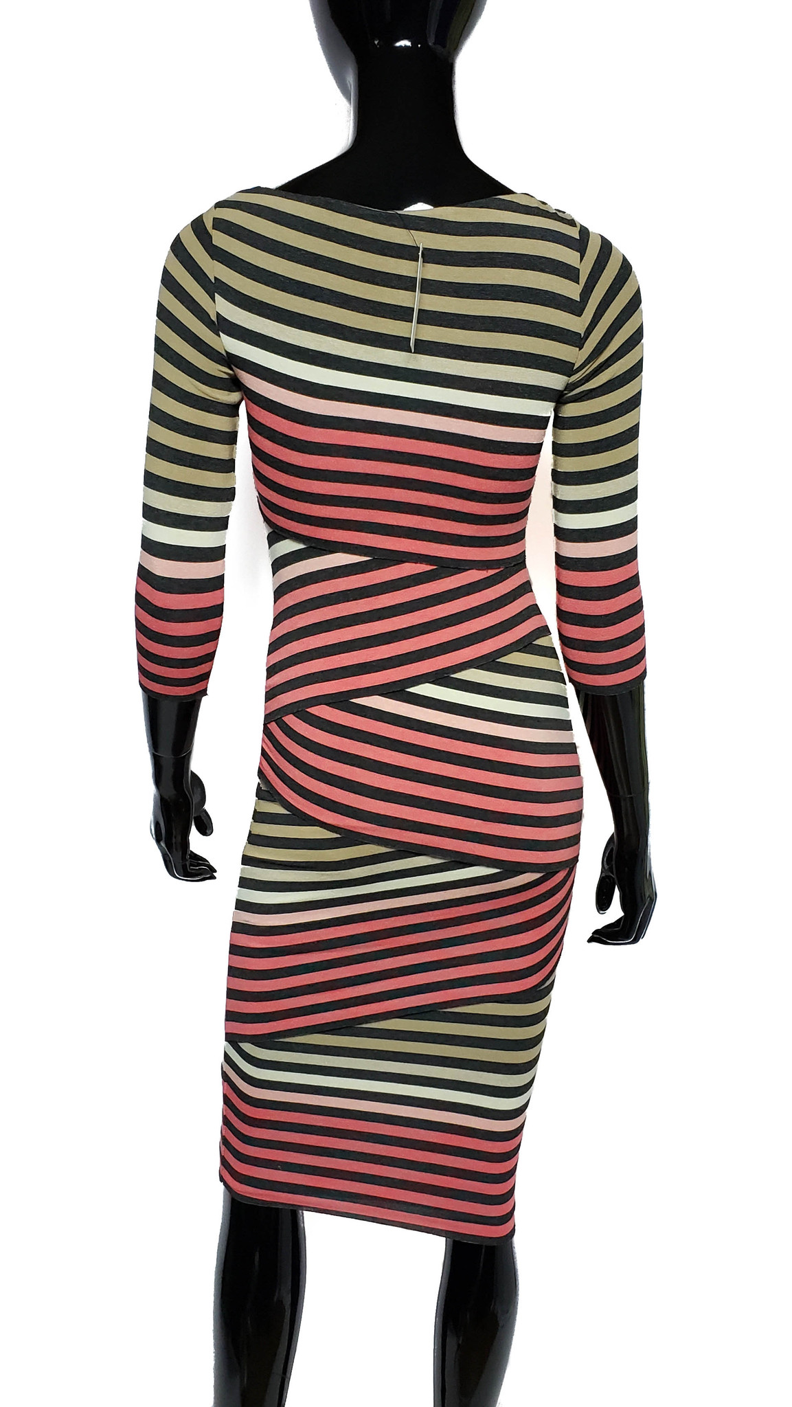 BAILEY/44 Bodycon Pink Zigzag Striped Layered Dress - Size XS - New -  thethingsyouwear