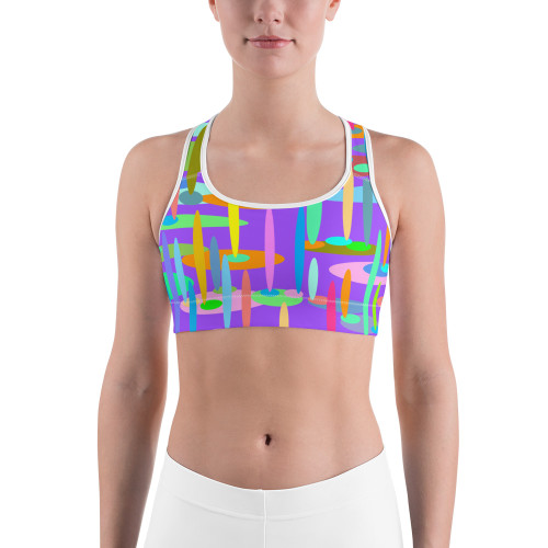 Ann Gertrude "Ponds Paradise" Sports Bra - Purple