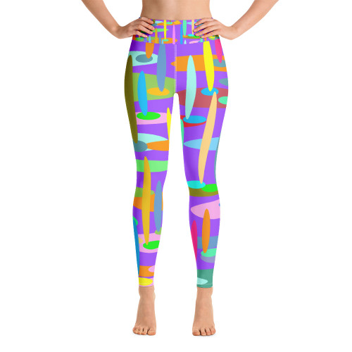 Ann Gertrude "Ponds Paradise" Yoga Legging - Purple