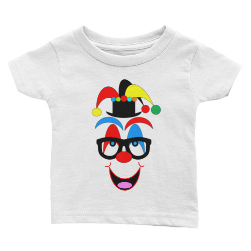 Ann Gertrude Clown Short Sleeve Tee 6M to 24M/Infant to Toddler (Black Hat & Glasses)