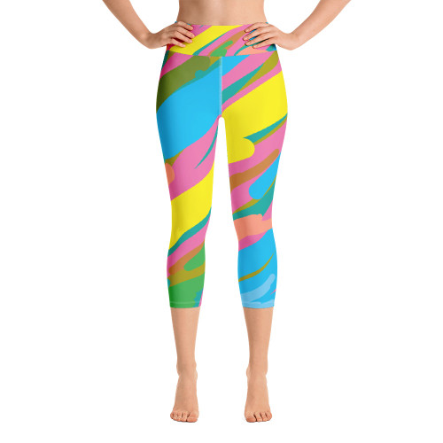 Ann Gertrude Splash Yoga Capri Legging with Pocket