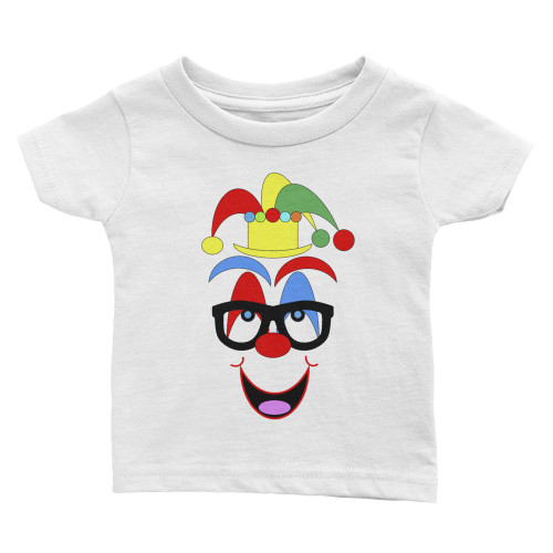 Ann Gertrude Clown Short Sleeve Tee 6M to 24M/Infant to Toddler (Yellow Hat & Black Glasses)
