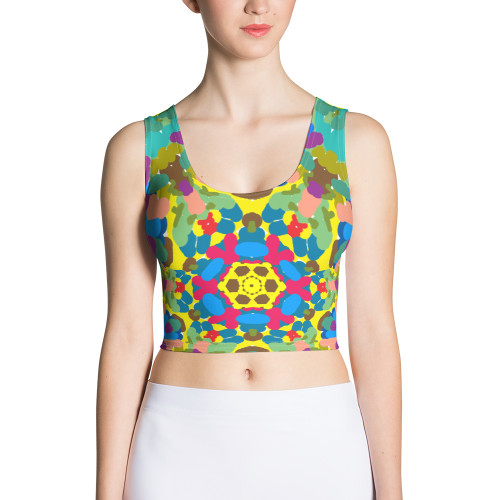 Ann Gertrude "Graffiti II" Sleeveless Crop Top