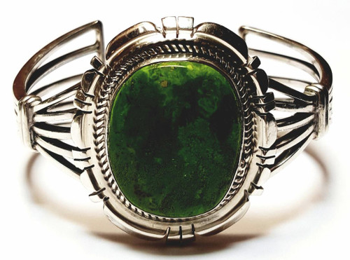 J.W. Toadlena Sterling Silver Bow Tie Gaspeite Cuff - Vintage