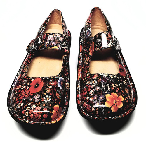 Alegria Floral Patent Leather Mary Jane Platforms - Size US 6