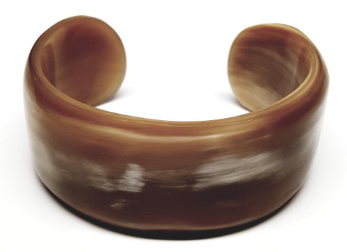 PONO by Joan Goodman Caramel-Colored Wide Italian Resin Cuff Bangle Bracelet 
