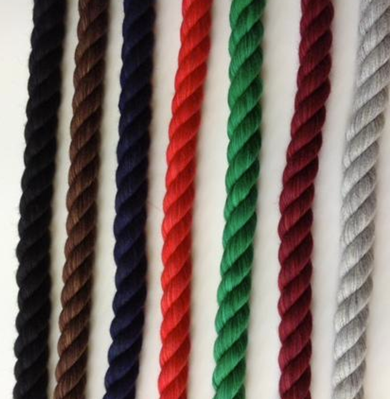 Super Soft 3 Strand Twisted Cotton Rope (Black, 1/2 Inch x 10 Feet)