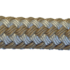 Overstock Samson EQ Braid (Double braid polyester) 1/2" x 40' Beige/White