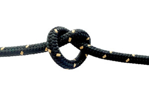 Overstock CBKnot™ Stiff Polyester Halter Cord Rope (8TF) 1/4" x 49' Black w/ Beige Tracer