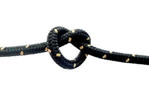 Overstock CBKnot™ Stiff Polyester Halter Cord Rope (8TF) 1/4" x 83' Black w/ Beige Tracer