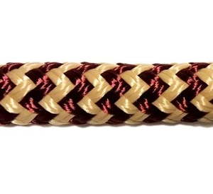 Overstock CBKnot™ Double Braid Polyester 9/16" Rope 18' Beige/Burgundy