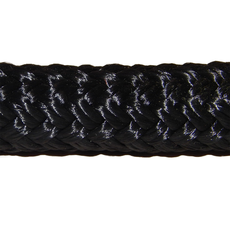 Overstock CBKnot™ Double Braid Polyester Rope 1/4" x 77' Black