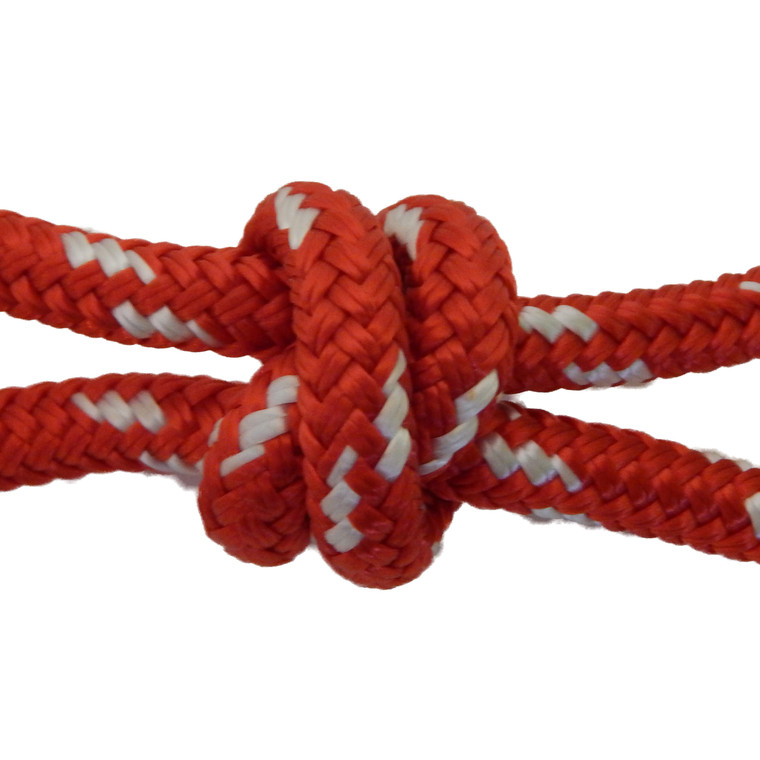 Overstock CBKnot™ Double Braid Polyester Rope 1/4" x 96' Red w/ white tracer