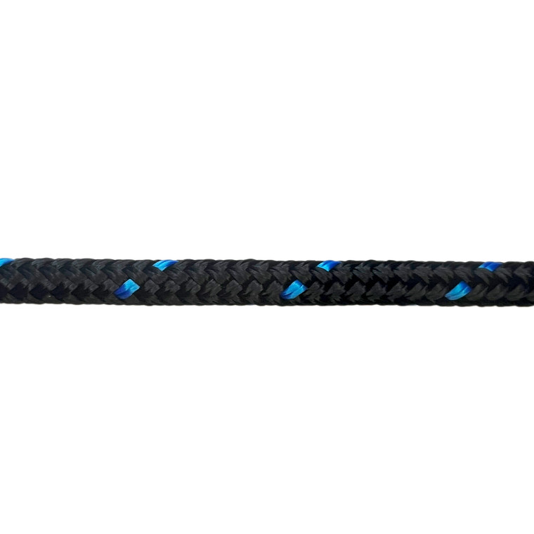 Overstock CBKnot™ Double Braid Polyester Rope 1/4" x 46' Black /w blue Tracer