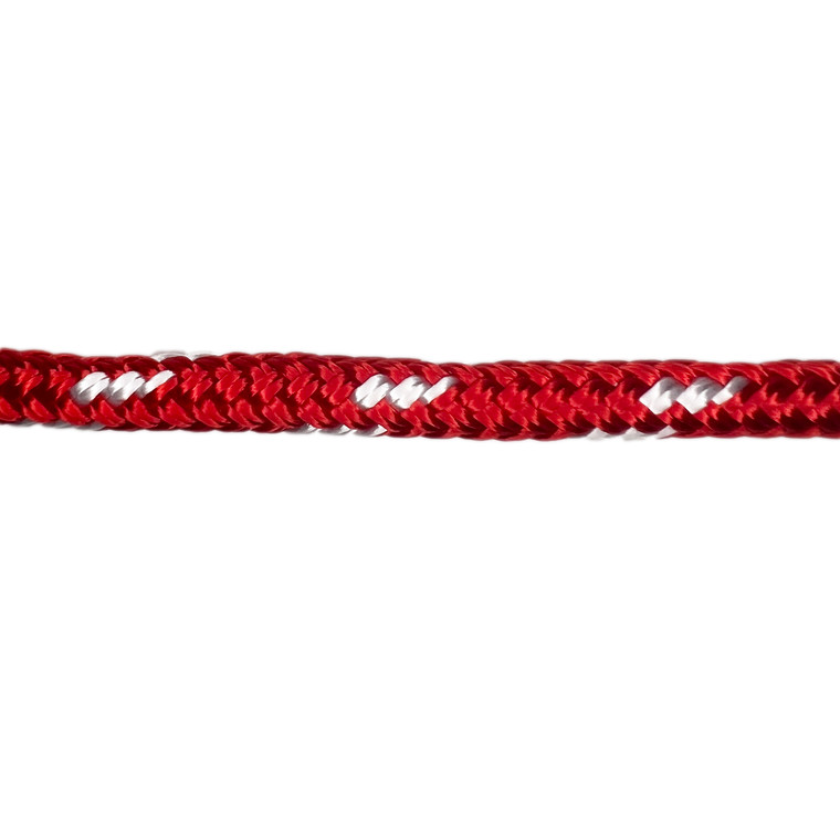 Overstock CBKnot™ Double Braid Polyester Rope 1/4" x 19' Red w/ White Tracer Hank
