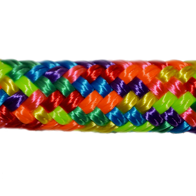 Overstock CBKnot™ Double Braid Polyester 9/16" Rope 27' Rainbow