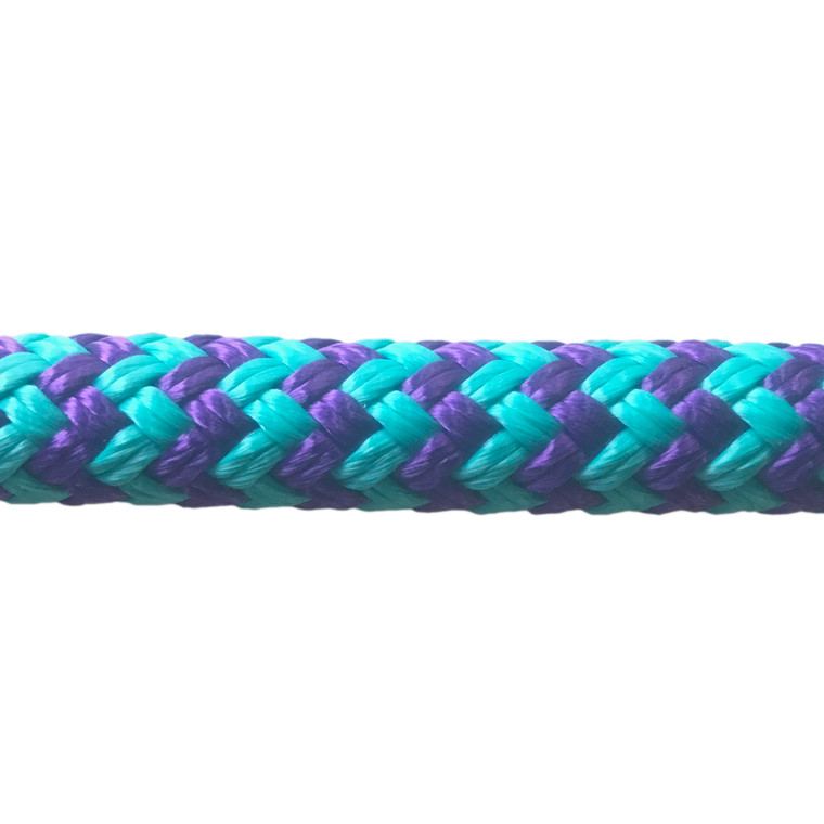 Overstock CBKnot™ Double Braid Polyester 9/16" Rope 8' Turquoise/Purple