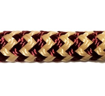 Overstock CBKnot™ Double Braid Polyester 9/16" Rope 14' Beige/Burgundy
