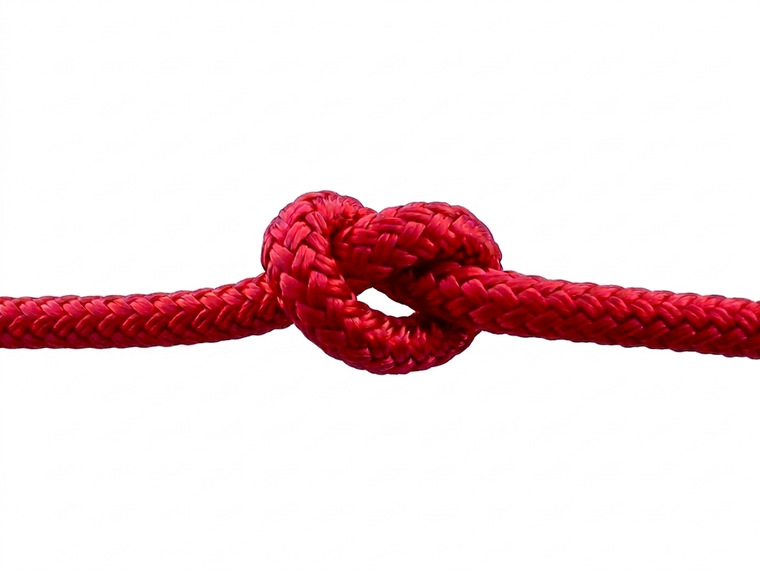 Overstock CBKnot™ Double Braid Polyester Rope 1/4" x 19' Red Hank