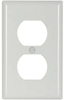 Eaton 2142W-F-LW Duplex Receptacle Wallplate White Single-Gang Oversized