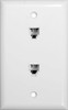 Morris 80021 White 4 Conductor Phone Jack Wall Plate